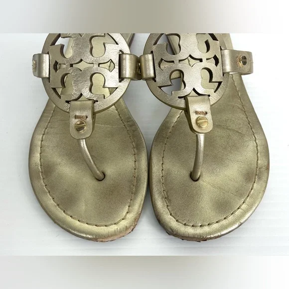 Tory Burch Miller Sandals Gold Women’s Size 6.5 - Picture 8 of 12